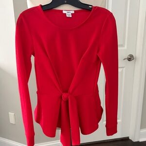 Bar III Vibrant Red Tie-Front Blouse